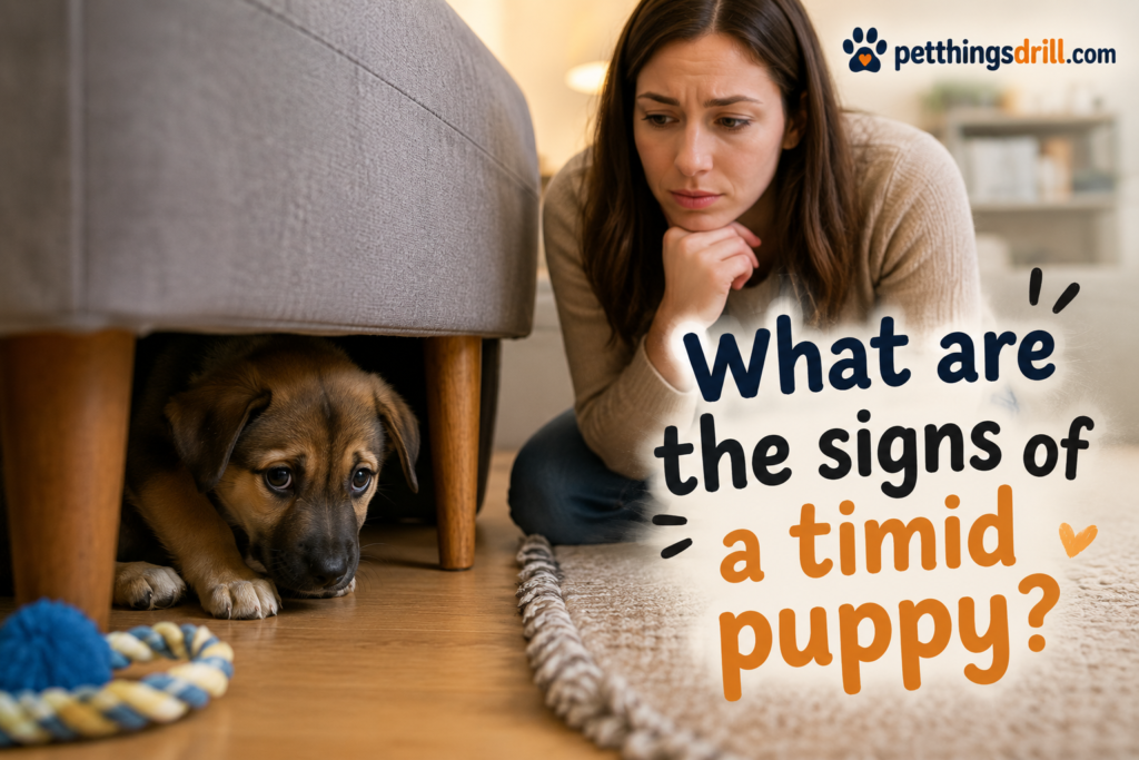 What are the signs of a timid puppy?